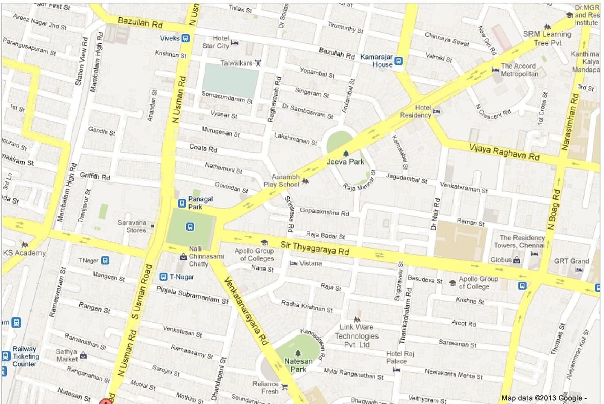 মানচিত্র চেন্নাই t Nagar