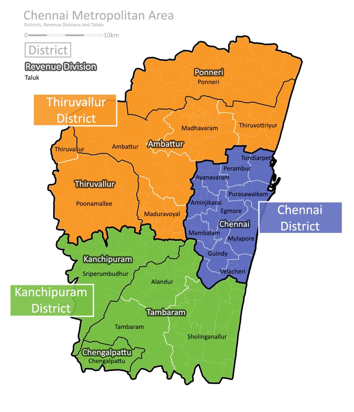 মানচিত্র চেন্নাই মেট্রোপলিটান এরিয়া