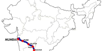 মুম্বাই, চেন্নাই, ট্রেন রুট ম্যাপ